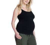 Motherhood Maternity Women's Clip Down Nursing Tank Top Cami with Adjustable Straps and Built-in Shelf Bra for Breastfeeding Shirt, Black, S
