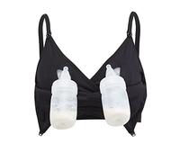 Motherhood Maternity Women's Hands Free Pumping Seamless Nursing Bra Padded, Black, L
