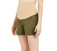 Motherhood Maternity Women's Secret Fit Belly Poplin Short, Olive, Medium