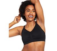 Motherhood Maternity Women's Wireless Clip Down Seamless Nursing Bra for Breastfeeding Full Coverage, Opaque, Black, L