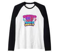 Motherhood Never Easy Always Worth It Mom Life Raglan Baseball Tee