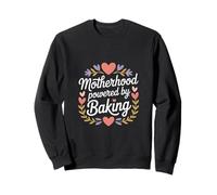 Motherhood Powered By Baking Funny Baking Mom Sweatshirt
