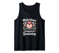 Motherhood Powered by Gardening Flowers Hearts Tank Top