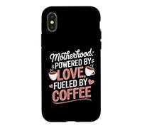 Motherhood Powered by Love Fueled by Coffee Busy Mom Life Case for iPhone X/XS