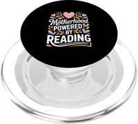 Motherhood Powered By Reading Book Mom Life PopSockets PopGrip for MagSafe