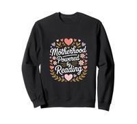 Motherhood Powered By Reading Book Mom Life Sweatshirt