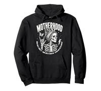 Motherhood Some Days I Rock It Some Days It Rocks Me Skull Pullover Hoodie