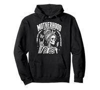 Motherhood Some Days I Rock It Some Days It Rocks Me Skull Pullover Hoodie