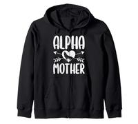 Mothers ALPHA MOTHER She-Wolf Funny Wolf Pack Zip Hoodie