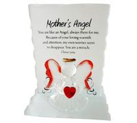 Mother's Angel Glass Crystal Ornament with a Special Poetic Message - Crystal Angel Ornament with Text for A Special Someone | Engraved, Desk, Table Top, Home Decoration
