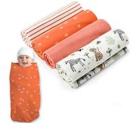 Mother's Choice Baby Flannel Blanket 4 Pack | Cotton Receiving Blanket for Newborn | Lightweight Infant Swaddle Blanket | Soft Blanket for Baby Boy and Girl