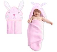Mother's Choice Baby Poncho with Hood Ultra Soft & Absorbent Bath Wearable for Newborns, Infants, 3D Bunny Design