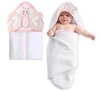 Mother's Choice Baby Poncho with Hood Ultra Soft & Absorbent Bath Wearable for Newborns, Infants, 3D Butterfly Design