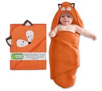 Mother's Choice Baby Poncho with Hood Ultra Soft & Absorbent Bath Wearable for Newborns, Infants, 3D Orange Fox Design