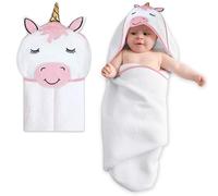 Mother's Choice Baby Poncho with Hood Ultra Soft & Absorbent Bath Wearable for Newborns, Infants, 3D Unicorn Design