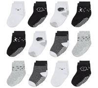 Mother's Choice Baby Socks 0-6 Months - 12 Pairs, Organic Cotton Infant Socks, Unisex, Soft & Hypoallergenic Newborn Socks (UK, Age, 6 Months, 12 Months, Black, White, Gray)