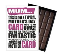 Mother's Day 100g Novelty Milk Chocolate Bar Funny Boxed Greeting Card for Mum Mom Letterbox Friendly 21MIYF102
