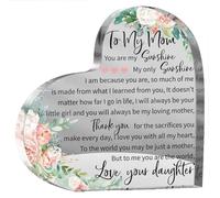 Mother's Day Acrylic Decorations, Thankyou Gift From Daughter Heart Shape Desktop Decorations To My Mom Ornaments for Mom