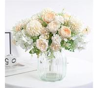 Mothers Day Artificial Flowers Bouquet, Mixed Fake Silk Flowers with Hydrangea & Peony, Realistic Faux Flower Arrangement for Home Decor, Wedding Table Centerpiece, for Mum