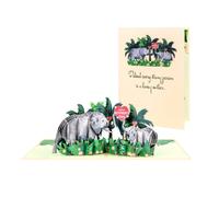 (Mother's Day Baby Elephant (New)) Happy Mother's Day greeting card 3D three-dimensional creative holiday blessing card