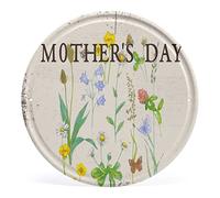 Mother's day Bees gather honey Round Door Hanger Metal tin Sign Decoration for festival Gift for MOM Spring Summer Floral Decor Wreath sign Retro Great Home Decor Wall Art 30cmx30cm