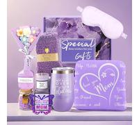 Mothers Day Birthday Gifts 10Pcs Set for Mom, Premium Natural Skincare Set - Spa Skincare Set with Silk Eye Mask Blanket Stainless Steel Tumbler Mother's Day Christmas Birthday Ideal Gifts for Mom