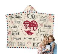 Mother's Day Blanket - Ich Liebe Dich Mama Blanket - Envelope Soft Flannel Hooded Cuddly Blanket Portable Machine Washable Cosy Practical for Camping Spa Travel Birthday
