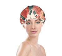Mother's day bouquet Shower Cap for Women Reusable Bath Cap Upgrade Double Layers Bathing Hat Waterproof Elastic Bath Hair Caps for Women Ladies Spa Salon Hair Bath Hat