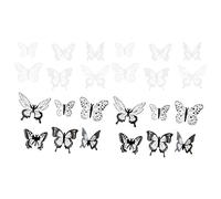 Mothers Day Butterfly Cake Topper Black White Butterfly Cake Decoration Personalised Cupcake Topper for Party Supplies 24PCS..