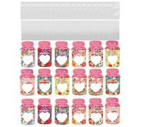 Mothers Day Candy Holder Card - Postcards with Snack Bags - Hollow Heart Pattern Jar Shape Mother's Day Greeting Card - for Greeting Thank Party Birthday Decor