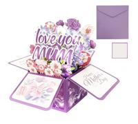 Mothers Day Card 3D Pop Up Mother’s Day Card Happy Mothers Day Mothering Sunday Card Greeting Card with Envelope Mothers Day Gift from Daughter Son for Mum