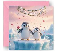 Mothers Day Card and Keepsake Gift - Cute Penguin Design - Mother's Day Cards For Best Mum Mummy Ma Mammy Mother s - From Kids Son Daughter Both of Us Child - - Sentimental Humorous Present - 14cm