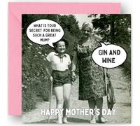 Mothers Day Card and Keepsake Gift - Floral Design - Mother's Day Cards For Best Mum Mummy Ma Mammy Mother s - From Son Daughter Both of Us Child - with Pink Envelope - size: 14cm