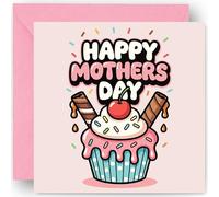 Mothers Day Card and Keepsake Gift - Mother's Day Cards For Best Mum Mummy Ma Mammy Mother s - From Son Daughter Both of Us Child - with Pink Envelope - 14cm