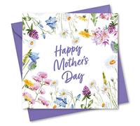 Mothers Day Card. Card for Mum. Flower Design with Matching Envelope. 150x150mm. Ecofriendly. Printed and Packed in UK, by Absolutely Yours.