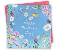 Mother's Day Card. Flowers Design. Eco-Friendly. 4pp 150x150mm Size. Mothers Day Card with Envelope. Verse Inside. Printed and Packed in UK.