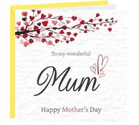 Mothers Day Card For Wonderful Mum Thick 350gsm Hammered Textured Card Elegant Beautiful Design Mother's Day Cards
