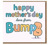 Mother's Day Card from Bump - Cute Colourful Lettering with Bump Character - For Mum-to-Be, From the Pregnancy Mother's Day Card, Mummy to Be