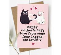 Mothers Day Card from The Cat, Cats - Cat Mothers Day Card from Fur Baby, Babies, Kitten, Pet, Four Legged Child (from 2 or more Cats)