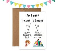 Mothers Day Card, Funny Festive Greeting Card, Playful Holiday Message with Witty Design, Sturdy Paper Greeting Note, Cheerful Celebration Message with Modern Style, Gift Note for Home Party
