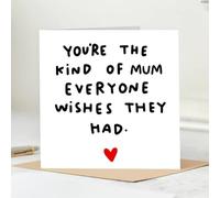 Mother's Day Card with Heartfelt Message, White Greeting Card with Red Heart