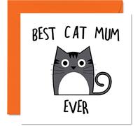 Mothers Day Cards for Mum from the Cat - Best Cat Mum Ever - Birthday Card from Cats, Funny Gifts, 145mm Joke Happy Mother's Day Greeting Cards Gift Mummy Mom Mama