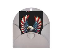 Mother'S Day Christmas American Eagle Flag Print Greeting Card,4x6in Pearl Paper With Envelope For Birthday Thank You