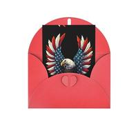 Mother'S Day Christmas American Eagle Flag Print Greeting Card,4x6in Pearl Paper With Envelope For Birthday Thank You