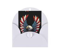 Mother'S Day Christmas American Eagle Flag Print Greeting Card,4x6in Pearl Paper With Envelope For Birthday Thank You