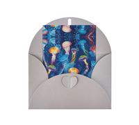 Mother'S Day Christmas Colored Jellyfish Print Greeting Card,4x6in Pearl Paper With Envelope For Birthday Thank You
