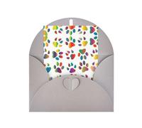 Mother'S Day Christmas Colorful Dog Paw Print Greeting Card,4x6in Pearl Paper With Envelope For Birthday Thank You
