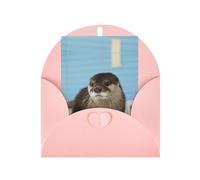 Mother'S Day Christmas Cute Otter Print Greeting Card,4x6in Pearl Paper With Envelope For Birthday Thank You