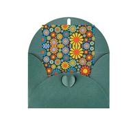 Mother'S Day Christmas Hippie Pattern Print Greeting Card,4x6in Pearl Paper With Envelope For Birthday Thank You