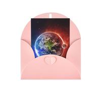 Mother'S Day Christmas Space Planet Earth Print Greeting Card,4x6in Pearl Paper With Envelope For Birthday Thank You